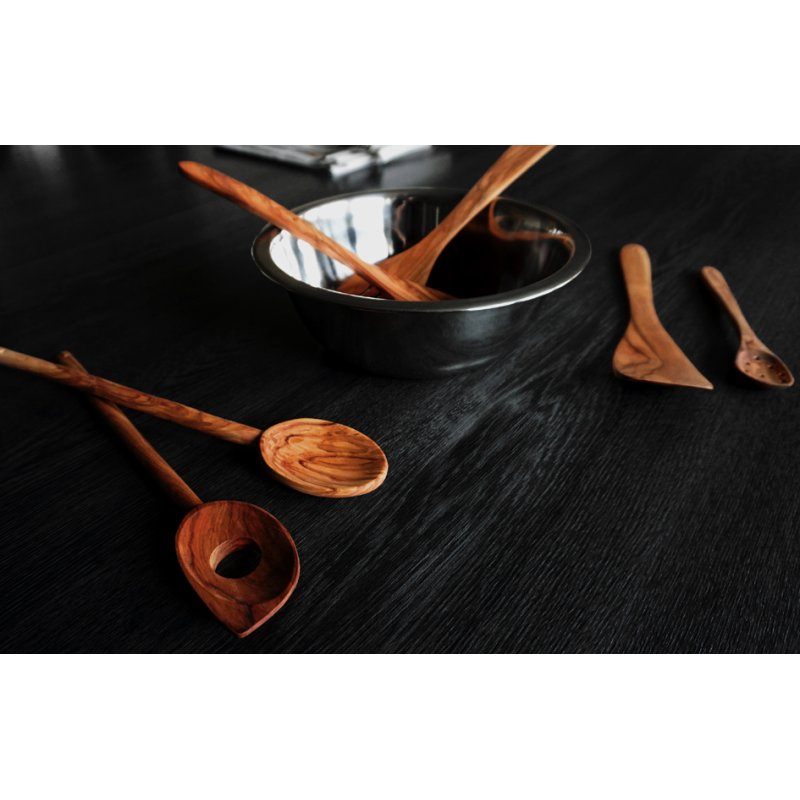 Metaltex spatule à crêpes bois d'olivier, huilé, 300 × 57 mm